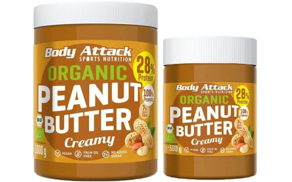 Body Attack Organic Peanut Butter - 1000g