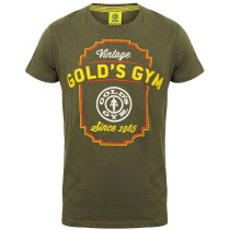 Golds Gym Printed Vintage Style T-Shirt - Army